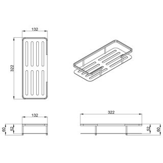 Полка прямоугольная одноэтажная Azario RINA AZ-835 подвесная